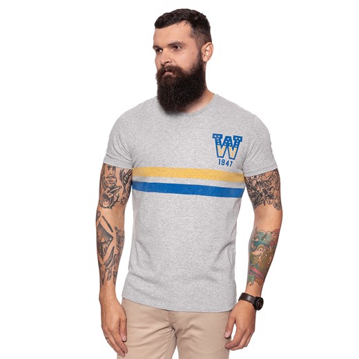 T-shirt męski szary Wrangler z krótkim rękawem 