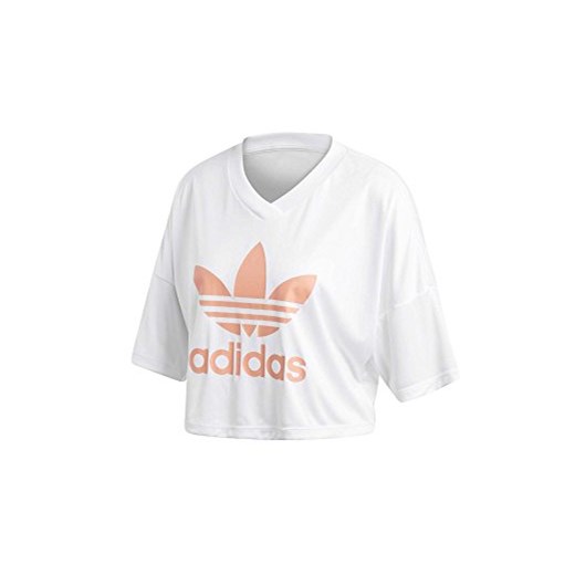 Bluzka sportowa biała Adidas z napisem 