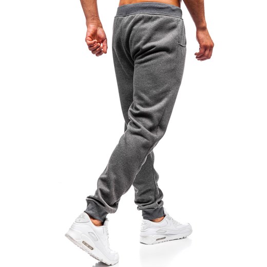 Spodnie męskie dresowe joggery grafitowe Denley 55086  Denley 2XL promocja  