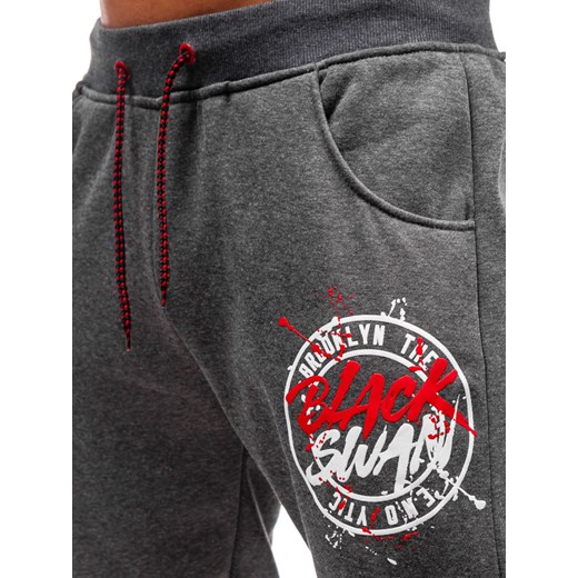 Spodnie męskie dresowe joggery grafitowe Denley 55086  Denley 2XL  wyprzedaż 