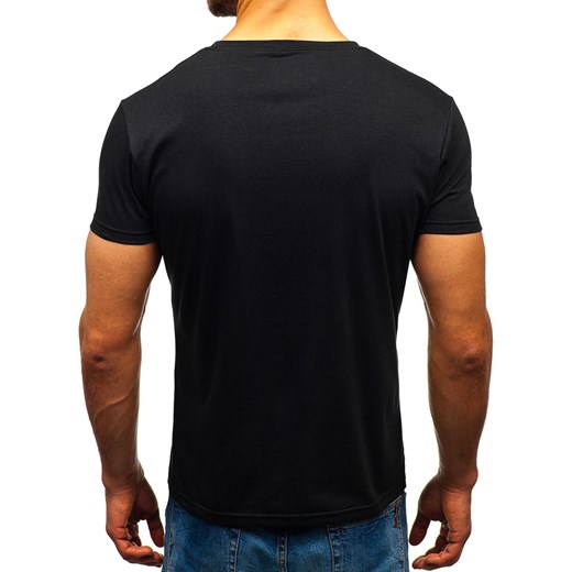T-shirt męski z nadrukiem czarny Denley 10870 Denley  M okazja  