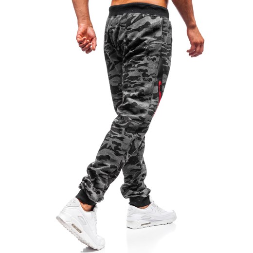 Spodnie męskie dresowe joggery moro-grafitowe Denley 55025 Denley  M okazyjna cena  