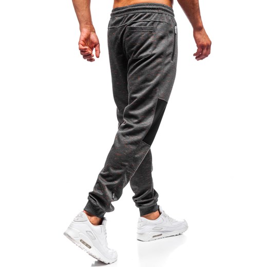 Spodnie męskie dresowe joggery grafitowe Denley Q3854  Denley XL wyprzedaż  
