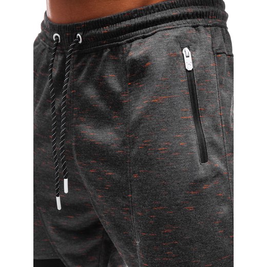 Spodnie męskie dresowe joggery grafitowe Denley Q3854 Denley  XL okazja  