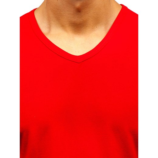 T-shirt męski bez nadruku czerwony Denley T1043  Denley 2XL promocja  