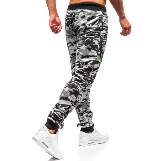 Spodnie męskie dresowe joggery moro-szare Denley 55025  Denley XL  okazja 