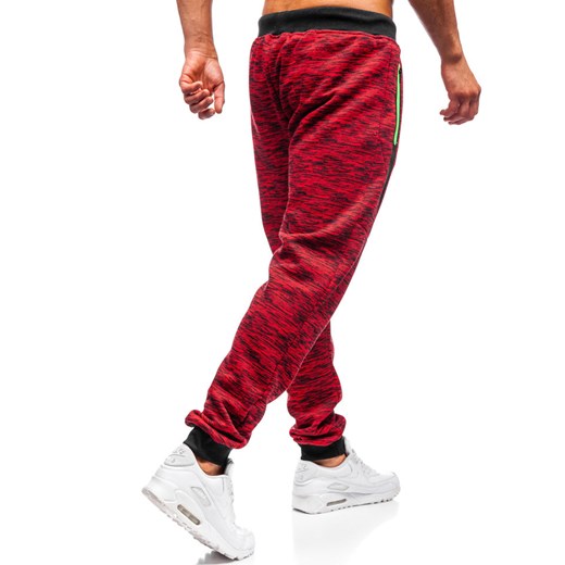 Spodnie męskie dresowe joggery czerwone Denley 55051 Denley  L okazyjna cena  