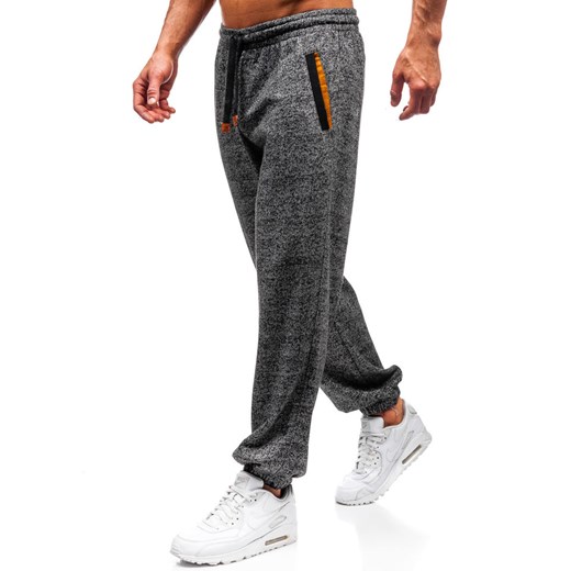 Spodnie męskie dresowe joggery czarne Denley Q3476  Denley M promocja  