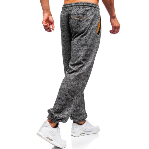 Spodnie męskie dresowe joggery czarne Denley Q3476  Denley L okazyjna cena  