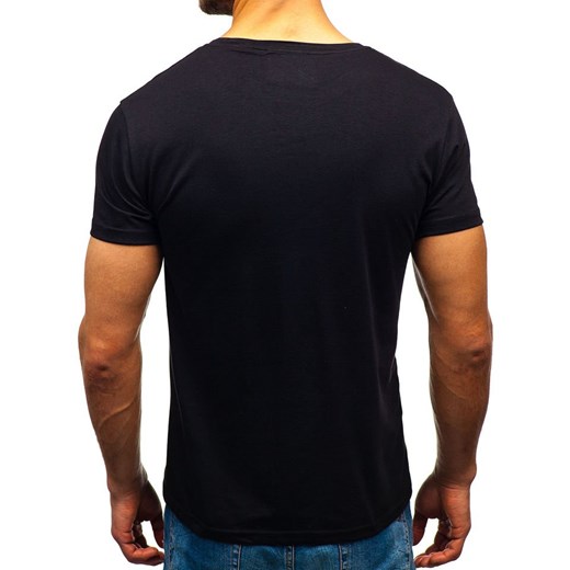 T-shirt męski z nadrukiem czarny Denley 10819  Denley 2XL  okazyjna cena 