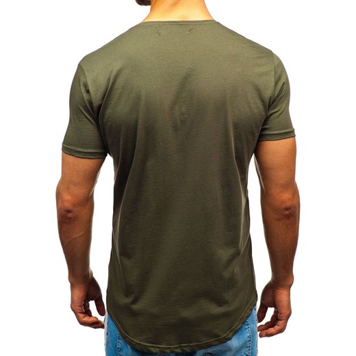 T-shirt męski z nadrukiem zielony Denley 181516  Denley XL okazja  