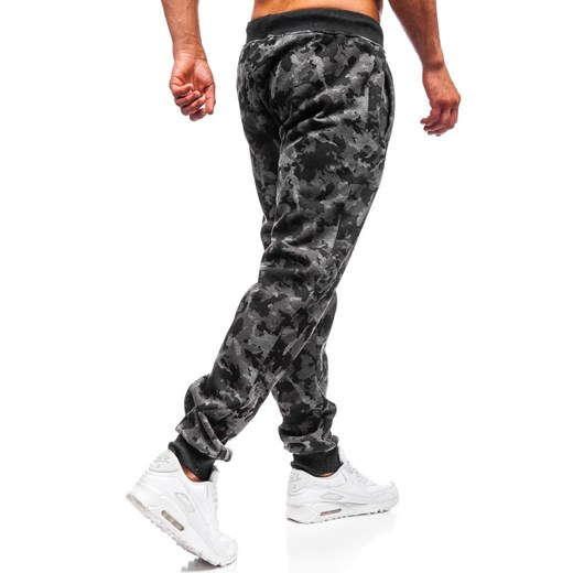 Spodnie męskie dresowe joggery moro-grafitowe Denley 55095 Denley  L wyprzedaż  