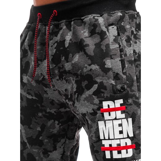 Spodnie męskie dresowe joggery moro-grafitowe Denley 55095 Denley  L promocyjna cena  