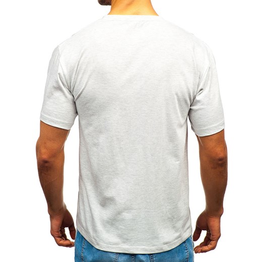 T-shirt męski bez nadruku szary Denley T1046  Denley 3XL okazyjna cena  