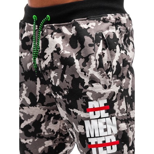 Spodnie męskie dresowe joggery moro-szare Denley 55095  Denley M okazyjna cena  