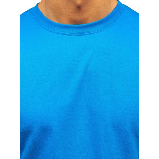 T-shirt męski bez nadruku niebieski Denley T1047  Denley 2XL promocja  