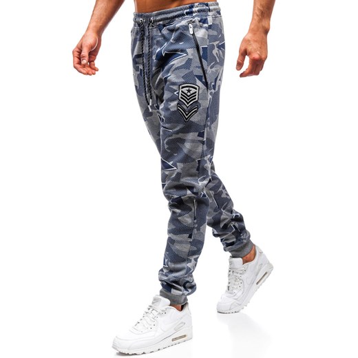 Spodnie męskie dresowe joggery granatowe Denley Q3850  Denley L okazyjna cena  