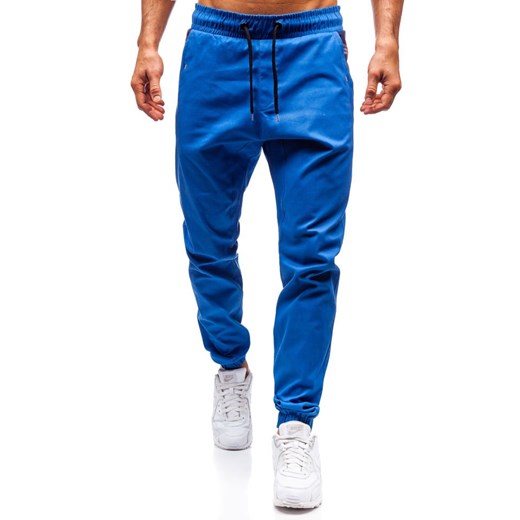 Spodnie joggery męskie niebieskie Bolf 0449  Denley M okazyjna cena  