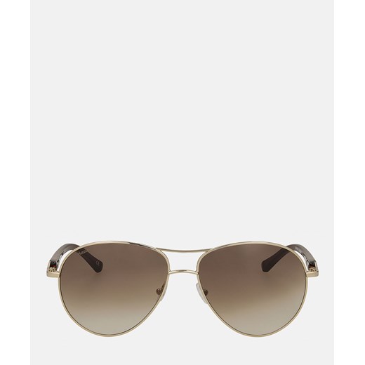 Brązowo-złote okulary przeciwsłoneczne
