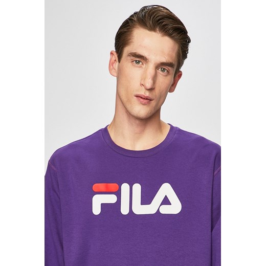 Bluza męska fioletowa Fila w stylu młodzieżowym z napisami 