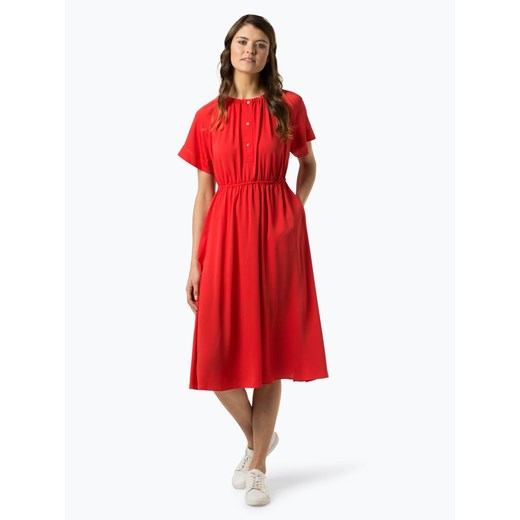 Sukienka czerwona Calvin Klein Womenswear oversize z okrągłym dekoltem midi 