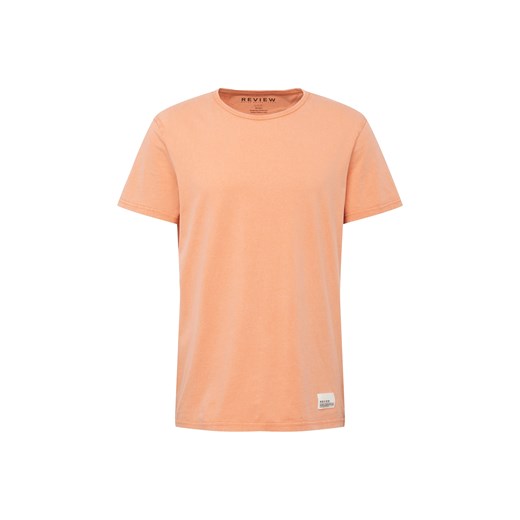 T-shirt męski Review z krótkim rękawem pomarańczowa z jerseyu 