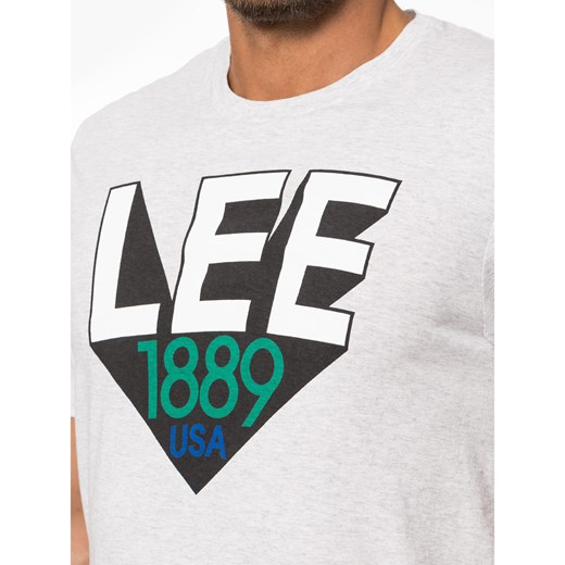 T-shirt męski Lee z napisami wiosenny 