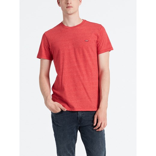 T-shirt męski Levis czerwony casual z krótkim rękawem 