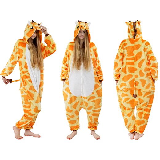 Piżama kigurumi jednoczęściowe przebranie kostium z kapturem – żyrafa