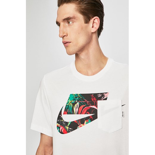 T-shirt męski Nike Sportswear z dzianiny biały z krótkim rękawem 