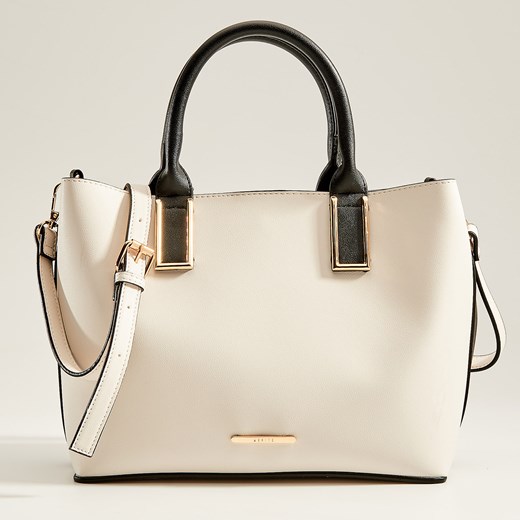 Shopper bag Mohito średniej wielkości elegancka beżowa do ręki 
