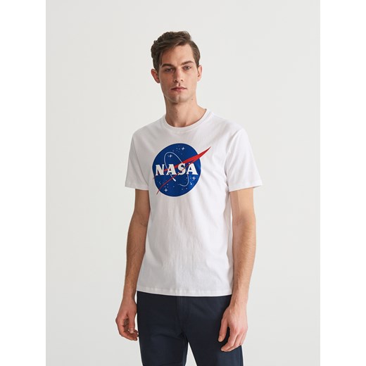 Reserved - T-shirt NASA - Kremowy Reserved  XXL 