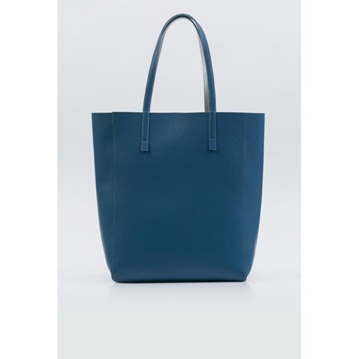 Shopper bag niebieska Monnari elegancka matowa ze skóry ekologicznej na ramię 