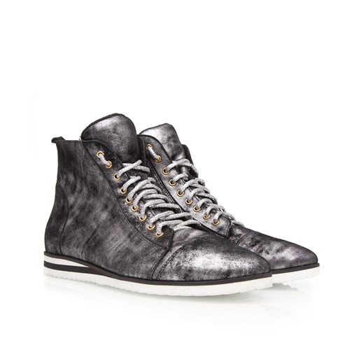 Sneakersy srebrno czarne sznurowane Arturo Vicci  37  okazyjna cena 