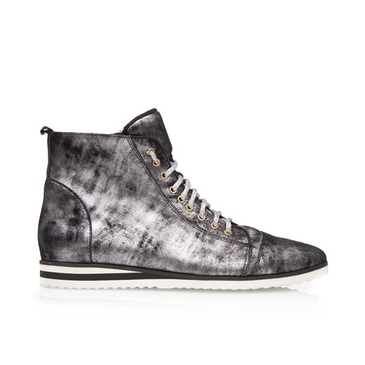 Sneakersy srebrno czarne sznurowane Arturo Vicci  37 okazyjna cena  