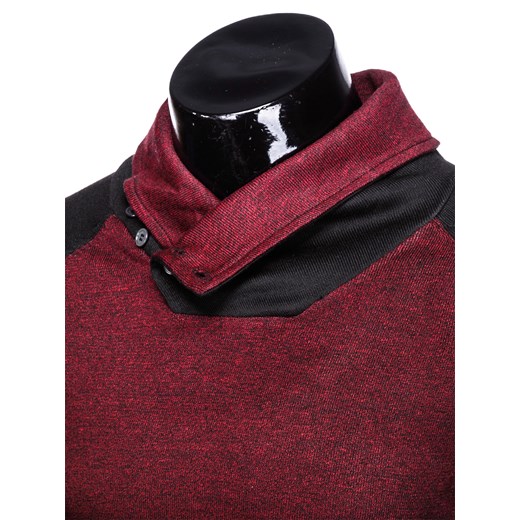Sweter męski czerwony Edoti.com bez wzorów 