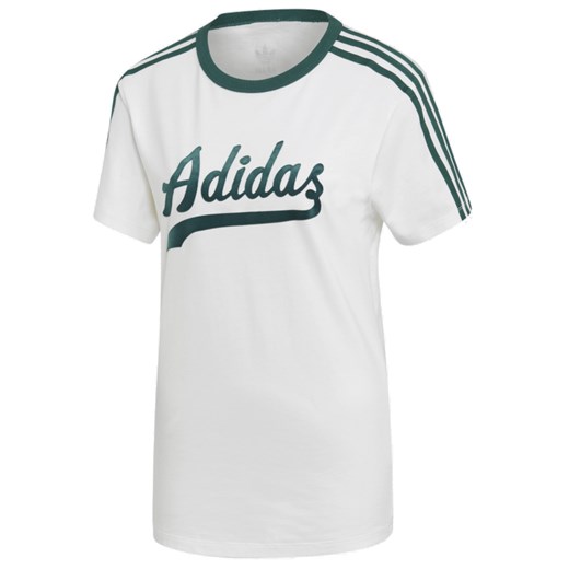 Bluzka sportowa Adidas z napisem biała wiosenna 