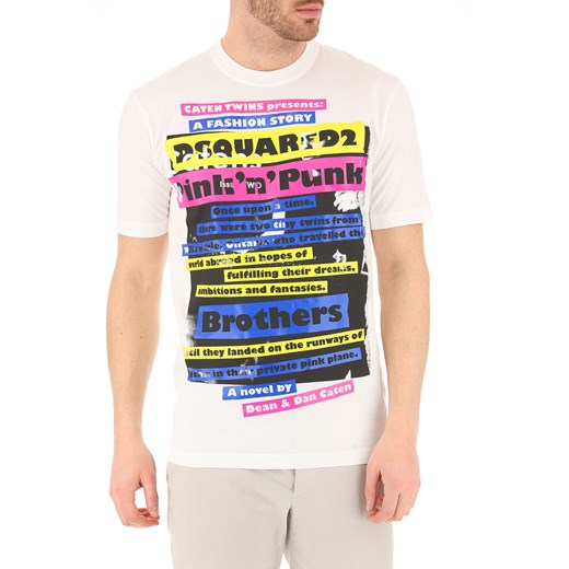 T-shirt męski wielokolorowy Dsquared2 z bawełny z krótkim rękawem 