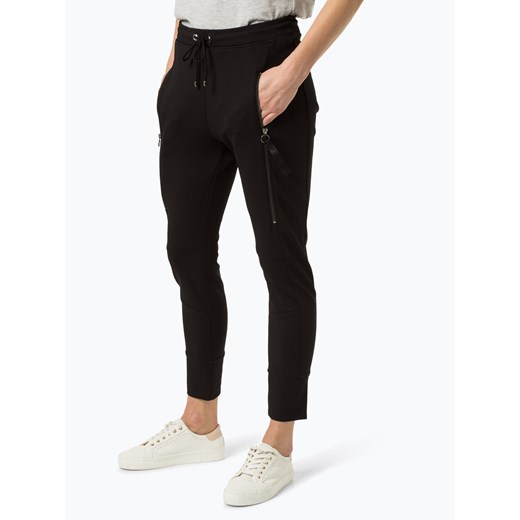 MAC Damskie spodnie Kobiety Sztuczne włókno czarny jednolity ze sklepu vangraaf w kategorii Spodnie damskie - zdjęcie 63784788
