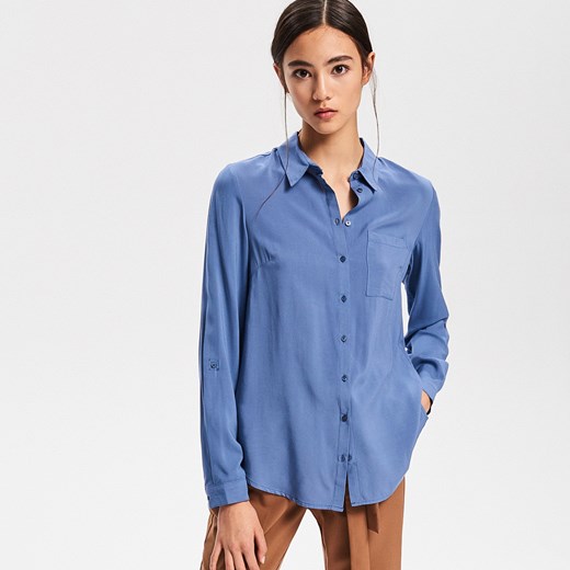 Reserved - Gładka koszula z wiskozy - Niebieski Reserved  42 