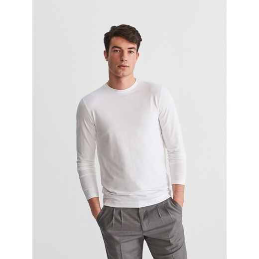 Reserved - Gładka koszulka z długim rękawem - Biały Reserved  XL 