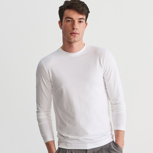Reserved - Gładka koszulka z długim rękawem - Biały Reserved  M 