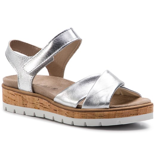 Sandały damskie Comfortabel z tworzywa sztucznego casual srebrne 