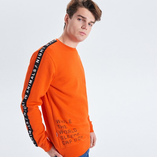 Cropp - Pomarańczowa bluza z kolekcji Night Animals - Pomarańczowy  Cropp S 