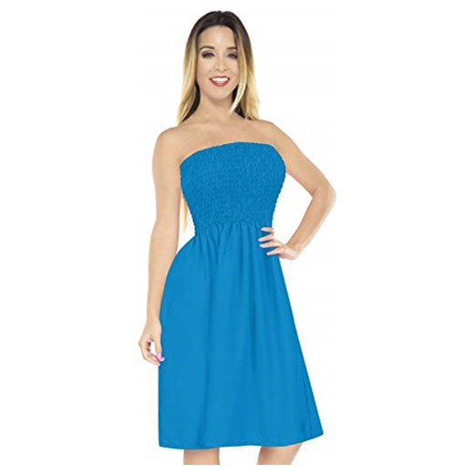 La leeladamen sukienka Opaque L -  wiązany na karku jasnoniebieski