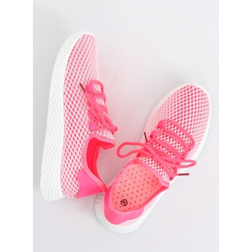 Buty sportowe damskie sneakersy różowe tkaninowe 