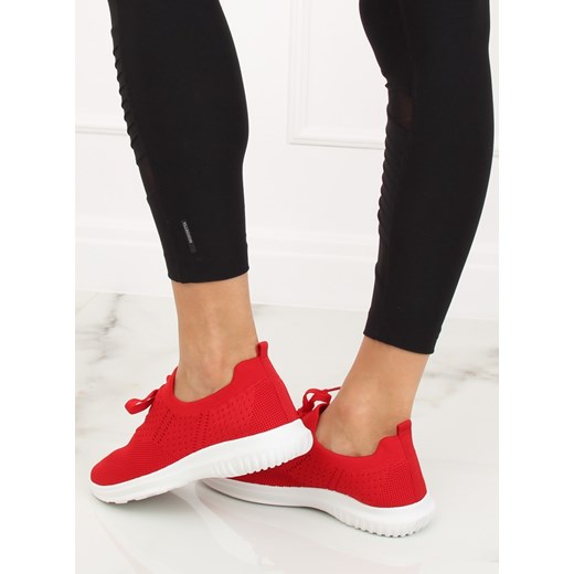 Buty sportowe damskie sneakersy bez wzorów tkaninowe 