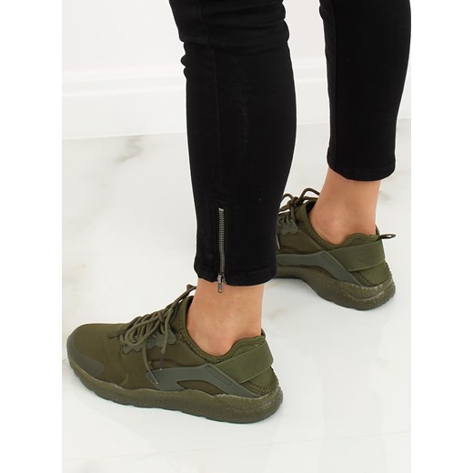 Buty sportowe damskie sneakersy gładkie zielone 
