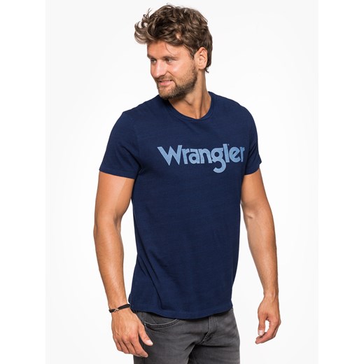 T-shirt męski Wrangler z napisem z krótkim rękawem 