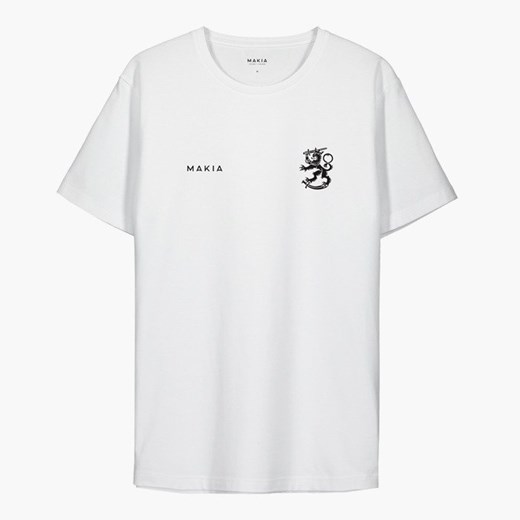 T-shirt męski Makia z krótkimi rękawami biały casualowy 